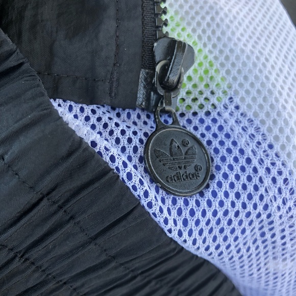Adidas Black Blue Lime Green Windbreaker Jacket! - Picture 5 of 8